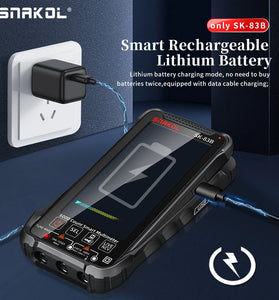 SK-83A/B Smart Multimeter 600V 10A 6000 Counts Auto Range NCV Backlit LCD Rechargeable Battery Capacitance Temperature Measurement