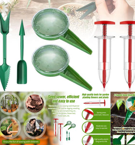 6 PCS Mini Seed Spreader Mini Sowing Seed Dispenser Small Seed Planter Tool Manual Seedlings Dibber and Widger Set Seed Sower Spreader Handheld for Tiny Seeds