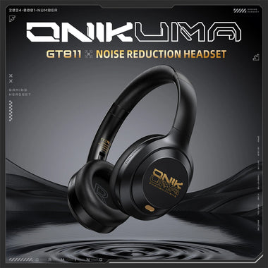 ONIKUMA GT811 bluetooth 5.4 Gaming Headset Dual Noise Reduction Headphone ANC ENC Noise Cancelling 40mm Horn 55H Playback 60ms Low Game Delay Support 3.5mm Wired Connection On-ear E-sports Headphones