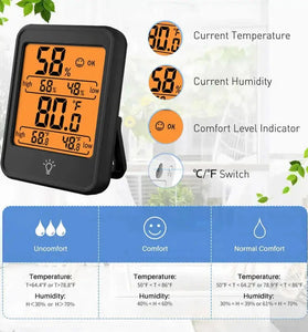 MC40 Indoor Digital Temperature Humidity Meter with Stand Magnet Portable House Office Temperature Monitor Thermometer Hygrometer
