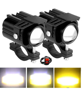 2PCS 9-32V Headlight Fog Flash Light Spotlight LED Light Yellow White For Car Motorcycle