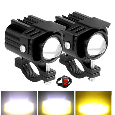 2PCS 9-32V Headlight Fog Flash Light Spotlight LED Light Yellow White For Car Motorcycle
