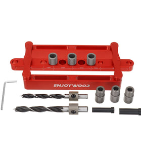 ENJOYWOOD X320 Self Centering Dowelling Jig Metric Inch Dowel Punch Locator Drilling Tools for Woodworking