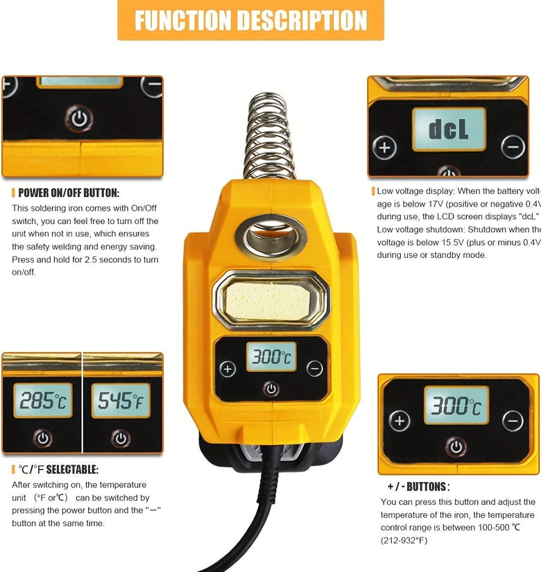 Cordless Soldering Iron Station Fit for Dewalt orMAKITA 20V Max Li-ion Battery