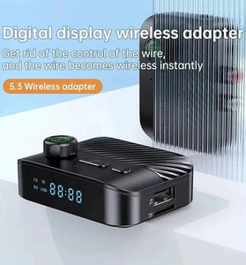 C68 bluetooth Adapter Transmitter Receiver 2 In 1 with Digital Display AUX USB TF Card Support HiFi Lossless Audio Wireless Music Streaming for TV Speaker