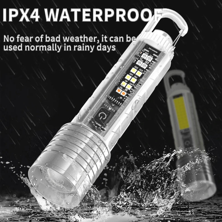 LED Mini Flashlight Type-C USB Rechargeable 1500mAh IPX4 Waterproof (S30B LED)