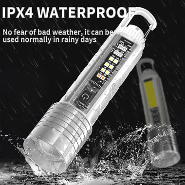 LED Mini Flashlight Type-C USB Rechargeable 1500mAh IPX4 Waterproof (S30B LED)