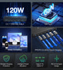 [GaN Tech] Blitzwolf BW-i100 120W 5-Port USB PD Charger 2USB-A+3USB-C PD3.0 QC3.0 AFC FCP SCP PPS PE APPLE Fast Charging Desktop Charging Station EU Plug for iPhone 15 14 13 for Samsung Galaxy Z Flip4 for MacBook Pro for Airpods for Apple Watch