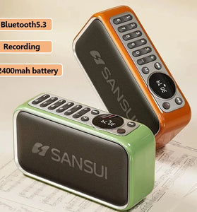 SANSUI F35 Wireless bluetooth Speaker Bass Diaphragm HiFi Sound Hands-free Calls 2400mAh Support TF Card USB 3.5mm AUX Payback Music Player Portable Subwoofer