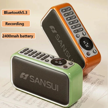 SANSUI F35 Wireless bluetooth Speaker Bass Diaphragm HiFi Sound Hands-free Calls 2400mAh Support TF Card USB 3.5mm AUX Payback Music Player Portable Subwoofer