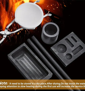High Purity Graphite Crucible Kit 7-Piece Metal Casting Molds Set for Gold Silver Copper Melting Non-Stick Ingot Mold Metalworking Accessories