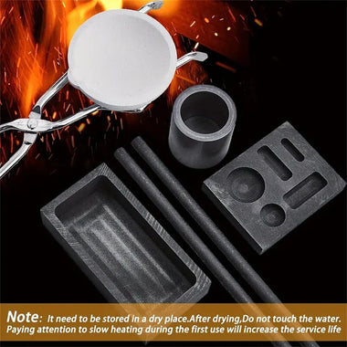 High Purity Graphite Crucible Kit 7-Piece Metal Casting Molds Set for Gold Silver Copper Melting Non-Stick Ingot Mold Metalworking Accessories