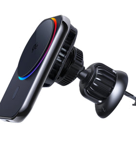 Bakeey Qi2 Magnetic Wireless Car Charger LED Light Holder Mount Magnet Fast Charging Station for iPhone16 15 14 13 12 Pro