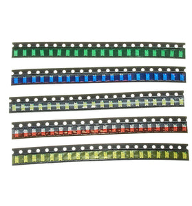 100Pcs 5 Colors 20 Each 1206 LED Diode Assortment SMD LED Diode Kit Green/RED/White/Blue/Yellow