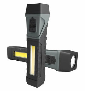 LED+COB Flashlight with Pen Clip Holder Rotatable Tail Flashlight with Magnet Strong Light Flashlight Working Light