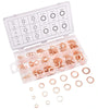 150PCS 15 Sizes Copper Metric Sealing Washers Assortment Set Flat Ring Sump Plug Oil Seal Gasket Sealing Washers Crush Washer Assortment M5/6/7/8/10/10.5/11/12/12.5/14/15/16/16.5/17.5