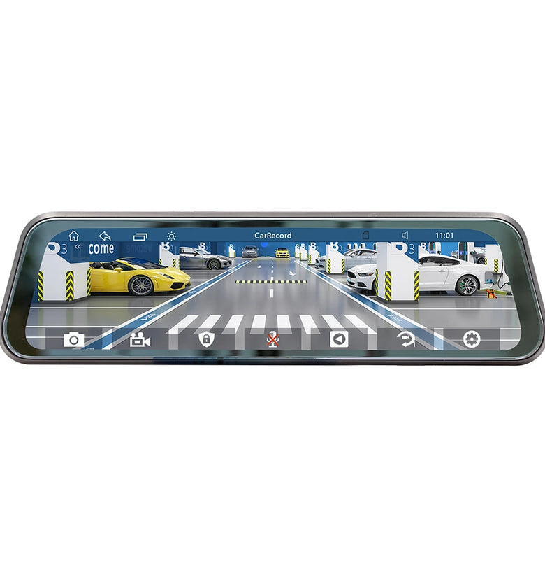 9.36 inch 2.5D Rearview Mirror Dash Cam Touch Screen Carplay Driving Recorder Streaming High Definition Large Screen bluetooth Reversing Rearview Mirror