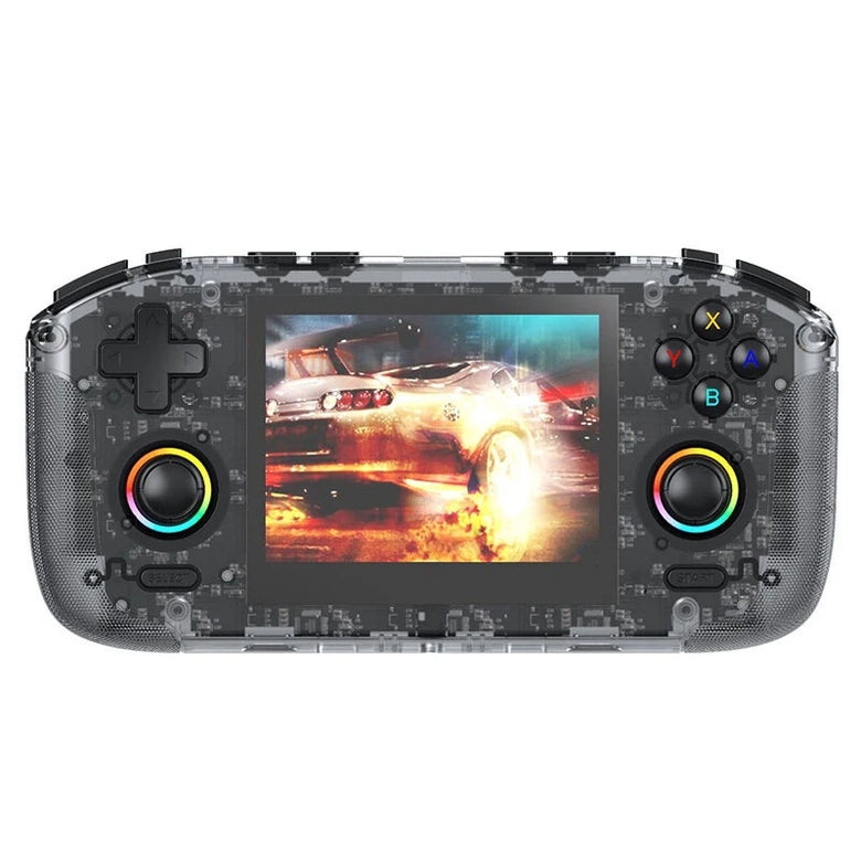 [No Card] RK35H 3.5-inch IPS Screen Handheld Game Console RK3326 Quad-Core WiFi Multiplayer 3D Joystick Game Player 4000mAh Battery Built-in Dual Horns Open Systems
