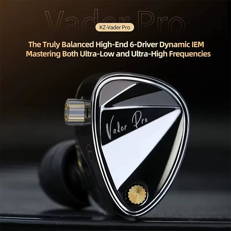 KZ Vader Pro Earbuds 3.5mm Wired Earphone 6 Dynamic Units Ultra-low and Ultra-high Frequency Dynamic Deep Bass In Ear Monitor Headphone
