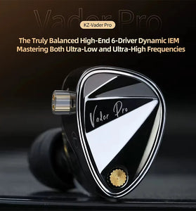 KZ Vader Pro Earbuds 3.5mm Wired Earphone 6 Dynamic Units Ultra-low and Ultra-high Frequency Dynamic Deep Bass In Ear Monitor Headphone
