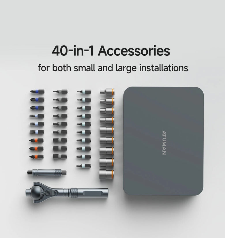 DUKA RS2 Ratchet Screwdriver Set with 40-in-1 Accessories Precision Structure 180 Universal Ratchet Head Multi-Magnetic Design