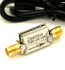 Zeenko UM Series Low Noise Amplifier 20dB Gain USB Type-C 100kHz-4GHz/6GHz/10GHz High PSRR LDO RF Preamplifier