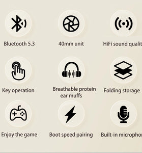 P9Promax Wireless Headset bluetooth Headphone 40mm Magnetic Sound Unit Breathable Earmuffs Built-in Microphone Over-head Headphones