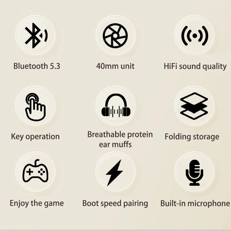 P9Promax Wireless Headset bluetooth Headphone 40mm Magnetic Sound Unit Breathable Earmuffs Built-in Microphone Over-head Headphones