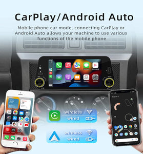 5 Inch Single Din Car Stereo MP5 Player 300PPI Ultra-Clear Touchscreen bluetooth Reverse Interconnection Wireless Apple CarPlay/Android Auto USB Type-C Fast Charge