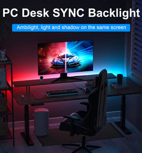 DX Light 1.6m USB RGBIC LED Strip Lights Music Sync & Screen Sync Strip Light for Gaming PC Desk Bedroom Ambiance