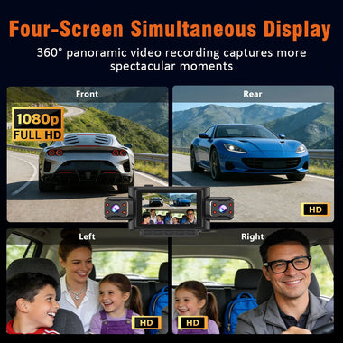 C315 4 Lens Car DVR Camera Dashcam 1080P FHD WiFi APP Parking Assistance Night Vision Loop Recording Wide Angle