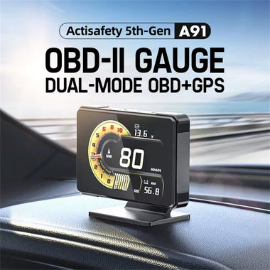 ActiSafety A91 Car Meter HUD Voltage Speed RPM Turbo Oil Temp Gauge Headup Display for Car Electronicos Hud Display
