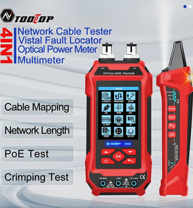 AV TOOLTOP ET636/ET638 Cable Tester and Multimeter 3.2-Inch Color Screen DCV ACV DCA ACA Resistance Capacitance Frequency Rechargeable Battery