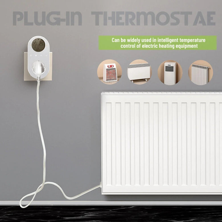 Smart WiFi Thermostat Temperature Controller Plug-in Electric Heater LCD Wireless High Frequency Temperature Controller