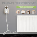 Smart WiFi Thermostat Temperature Controller Plug-in Electric Heater LCD Wireless High Frequency Temperature Controller