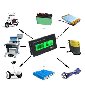 2Pcs 12V/24V/36V/48V 8-70V LCD Acid Lead Lithium Battery Capacity Indicator Board Digital Voltmeter