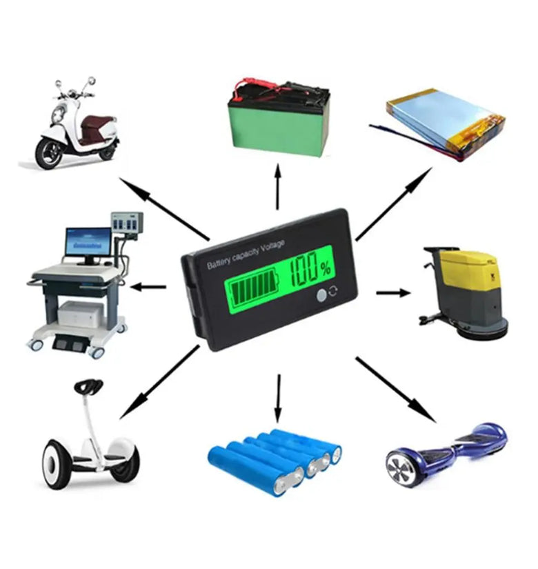 2Pcs 12V/24V/36V/48V 8-70V LCD Acid Lead Lithium Battery Capacity Indicator Board Digital Voltmeter