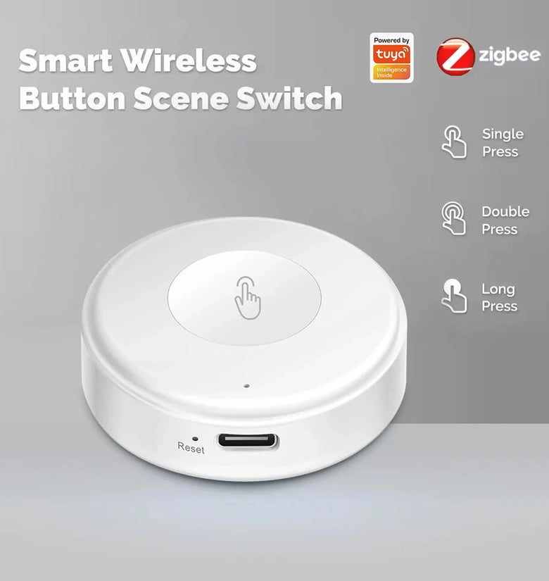 Tuya Zigbe Smart Wireless Button Scene Switch Wireless Remote Control for Smart Life Create 3 Scenes Perfect for Bedroom Kitchen
