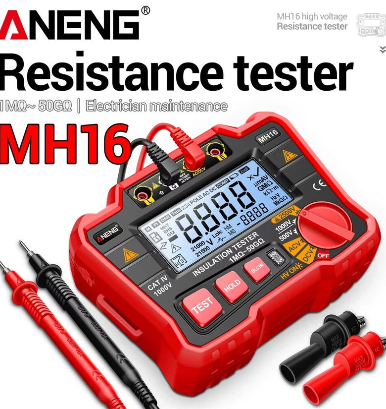 ANENG MH16 Digital Multimeter Insulation Tester 500V/1000V/2500V High Voltage Resistance Meter AC/DC Voltage Ohm Tester
