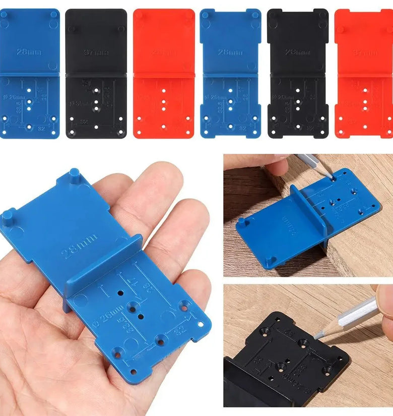 28/37mm Hinge Hole Drilling Guide Plastic Woodworking Punch Opener Locator for Cabinets Installation Template Woodworking Tools