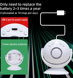 Smart Home Indoor Infrared Anti-theft Alarm 112dB Sound Light Alarming 4 Volume Levels 12M Long Induction Distance Doorbell Function Wireless IR Detector Human Body Sensor