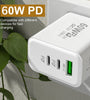 APD-60 60W 3-Port USB PD Charger Dual USB-C+USB-A PD QC3.0 Fast Charging Wall Charger Adapter EU Plug US Plug for iPhone 12 13 14 14Pro 14 Pro Max for Huawei Mate50 for Samsung Galaxy S23 for Redmi K60