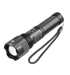 BIKIGHT XHP50 1800lm Powerful Long Range Zoomable Flashlight Kit with 18650 Li-ion Battery USB Rechargeable & Power Display Mini Torch Focus Adjustable Tactical Light