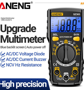 ANENG SZ303 Multifunctional Measure Meter with Accurate AC/DC Voltage Current Resistance Hz Reading Convenient Auto Power Off Compact Portable Backlit Display Top Electrical Testing Tool