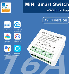 EWELINK 16A WiFi Switch eWeLink APP Smart Home Automation BreakerRelay Module Bi-directional Control Timer Countdown Function Voice Control with Alexa Google Home