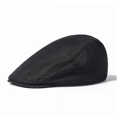 Collrown Cotton Linen Beret Men's Simple Vintage Forward Cap Casual Daily Flat Hats Solid Color Cabbie Driving Cap Outdoor