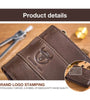 BULLCAPTAIN Genuine Leather Zipper Men Wallets Multi Card Slot ID Card Mini Holder Bags Bussiness Casual Coin Purse