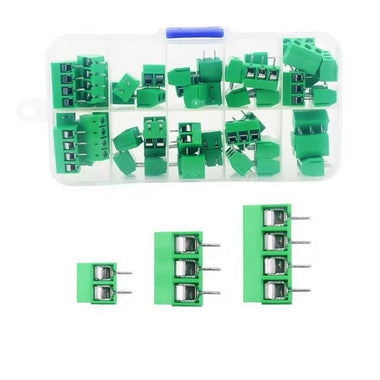 50PCS PCB Terminal Block Connector Pitch 5.0mm Straight Pin KF301 2P 3P 4P Screw PCB Terminal Blocks Connector Assortment Kit