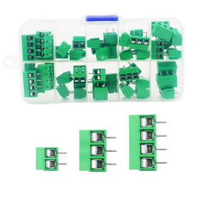 50PCS PCB Terminal Block Connector Pitch 5.0mm Straight Pin KF301 2P 3P 4P Screw PCB Terminal Blocks Connector Assortment Kit