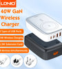 [GaN Tech] LDNIO 140W 5-Port USB PD Wireless Charger 2USB-A+3USB-C PD3.0 QC3.0 AFC FCP SCP DCP PPS Apple2.4A Fast Wireless Charging Desktop Charging Station EU Plug US Plug for iPhone 15 14 13 for Huawei Pura 70 Ultra for Samsung Galaxy S24